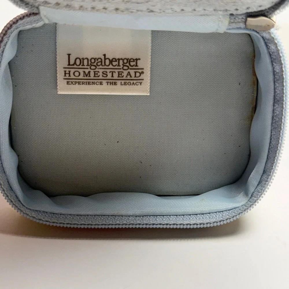 Longaberger Homestead Pastel Striped Pill Organizer Case 7‎ Day Pill Box HTF